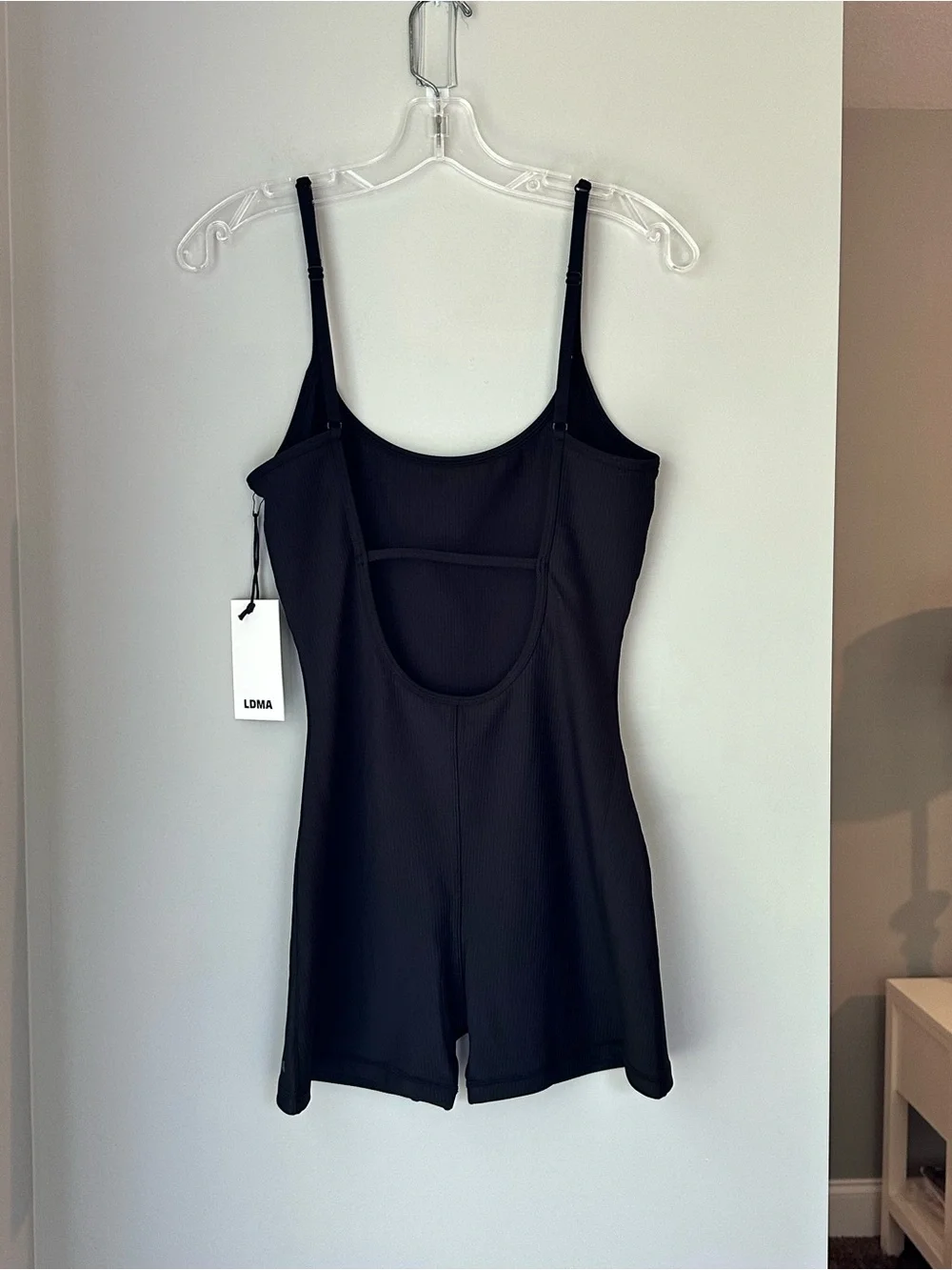 LDMA The Taylor Ribbed Romper in Black Size Medium NWT